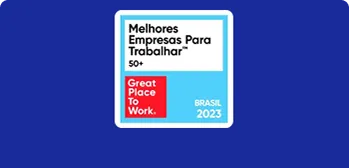 Selo de certificação Great place to work - melhores empresas para trabalhar.