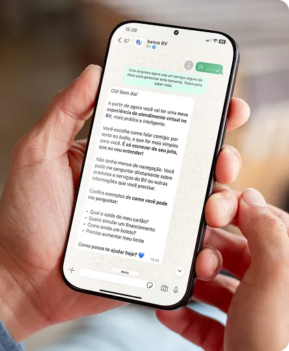 Uma tela de um celular com uma conversa de WhatsApp.