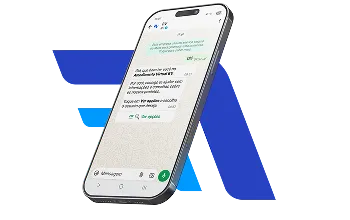 A tela de um aparelho celular está aberta em uma conversa com o Atendimento Virtual BV.