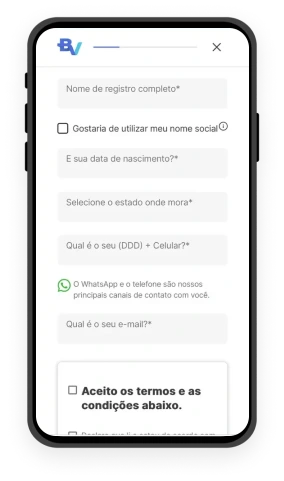 Tela exibindo formulário de dados pessoais para a simulação de crédito do empréstimo com garantia de veículo.