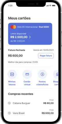 Celular com o aplicativo do BV aberto, ilustrando como utilizar o programa BV Merece